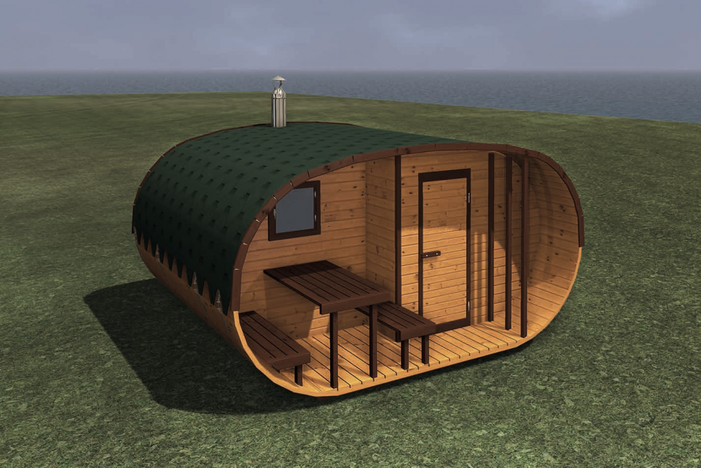 Sauna owalna 3,0x4,0m z altaną