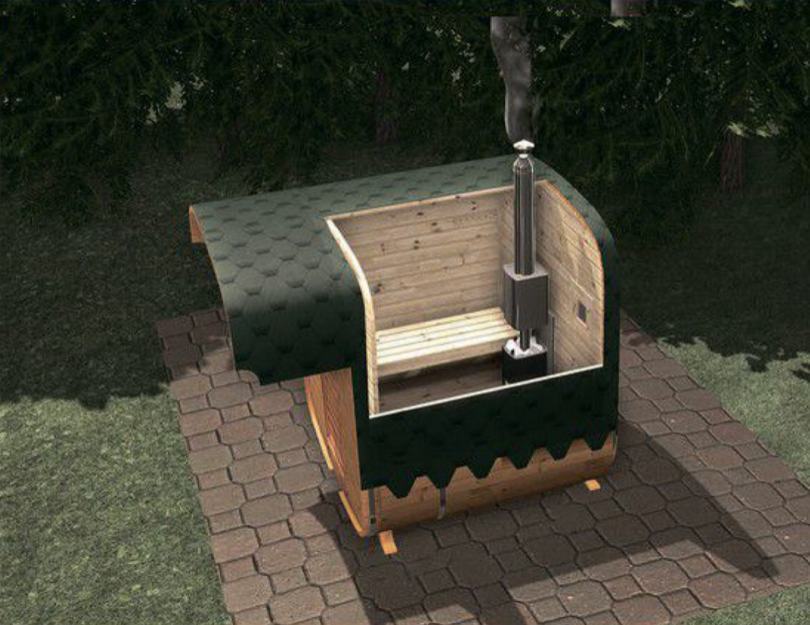 Sauna typu Kwadro 3.5 m z daszkiem